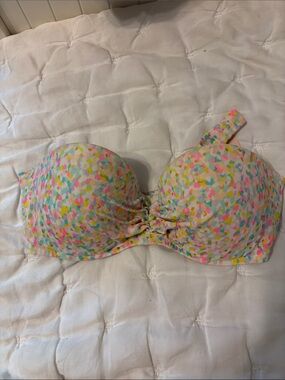 Victoria's Secret Multicolor Confetti Strapless Swimsuit Pastel